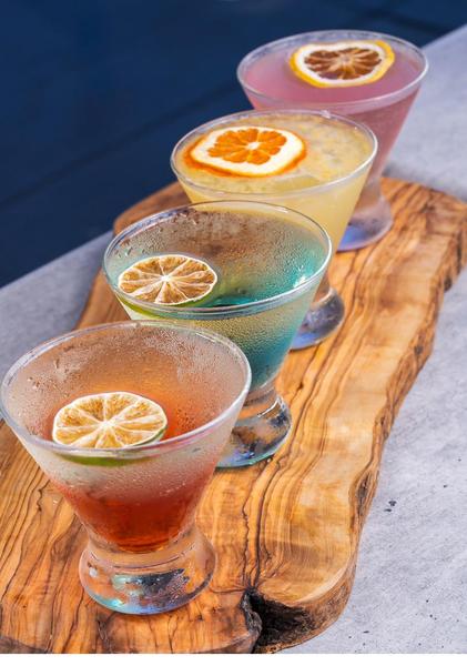 Colorful signature cocktails