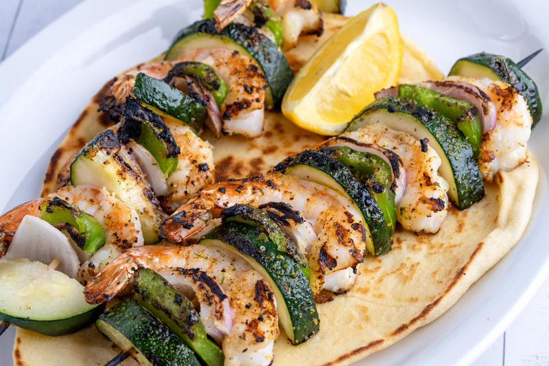 Grilled shrimp skewers, Sami's Marco Island live music nights