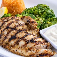 Grilled grouper with broccoli at Sami's on Marco Island