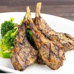 Grilled New Zealand lamb chops with broccoli at Sami's on Marco Island