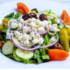 Greek salad with feta and olives at Sami's on Marco Island