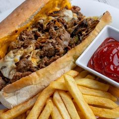 Philly cheesesteak sub with fries at Sami's on Marco Island